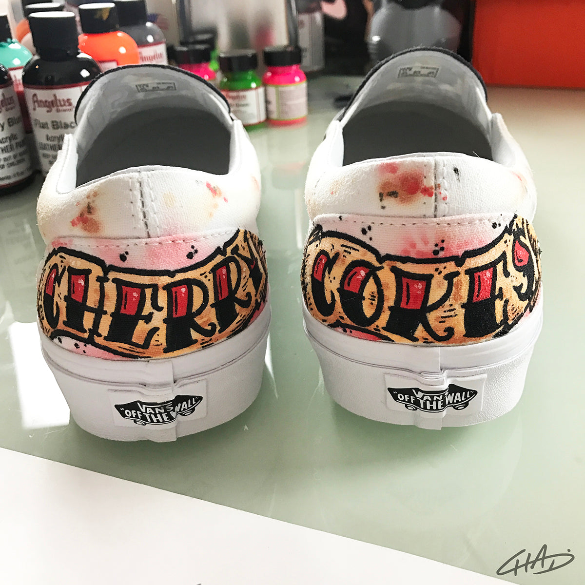 Cherry Cokes Custom Hand Painted Vans Authentic Shoes