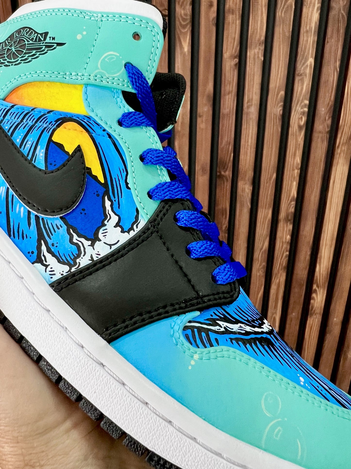 Wavy - Custom Hand Painted Jordan Retro 1 Shoes