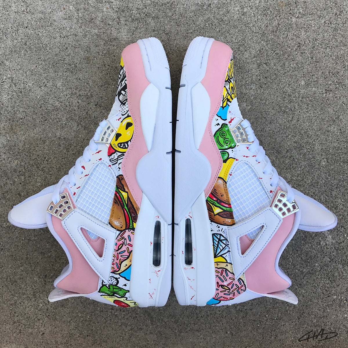 Fast Food 4's - Custom Hand Painted Jordan retro 4 shoes