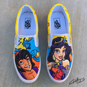 Aladdin Hand Painted Vans Slip On shoes