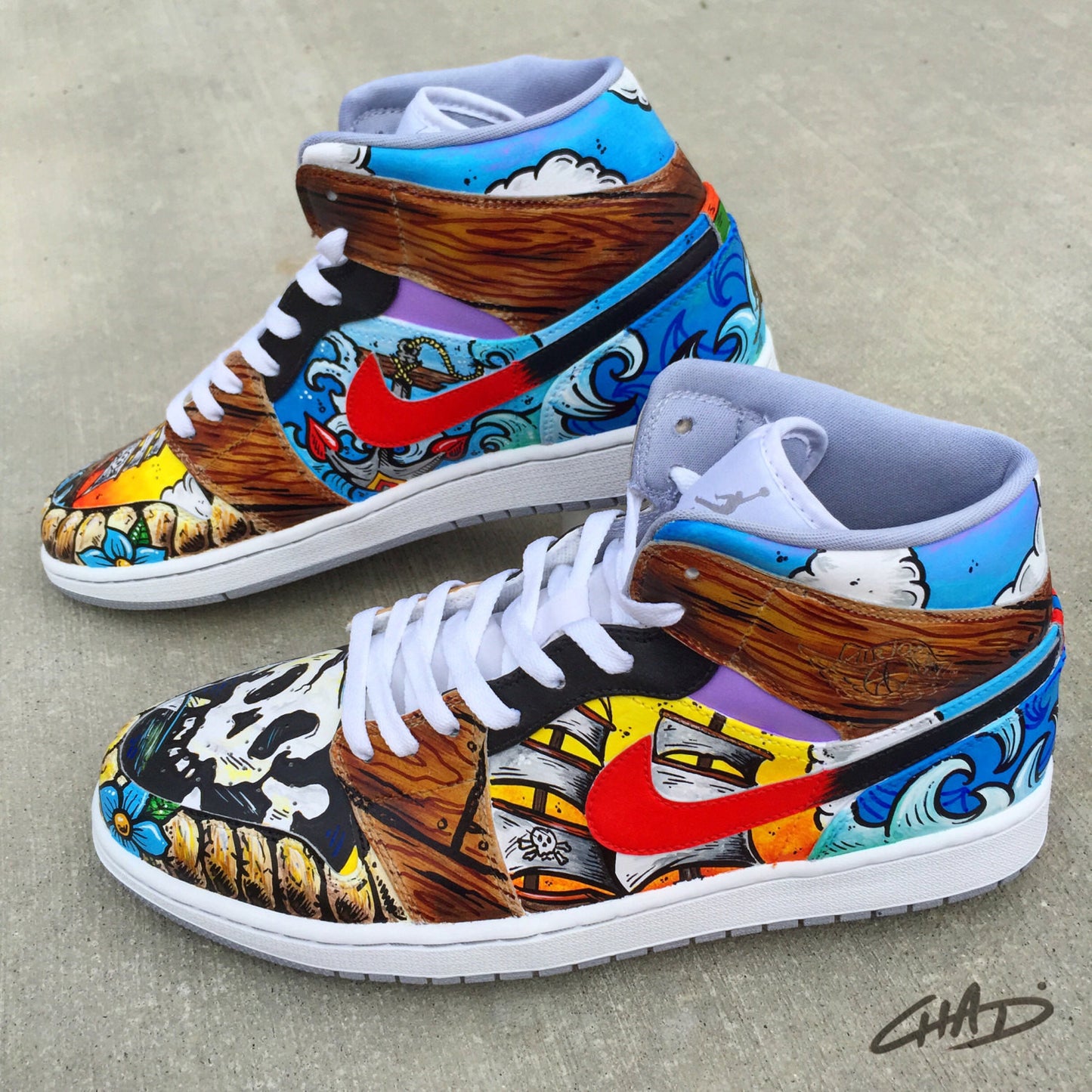 A Pirates Life Custom Hand painted Jordan Shoes