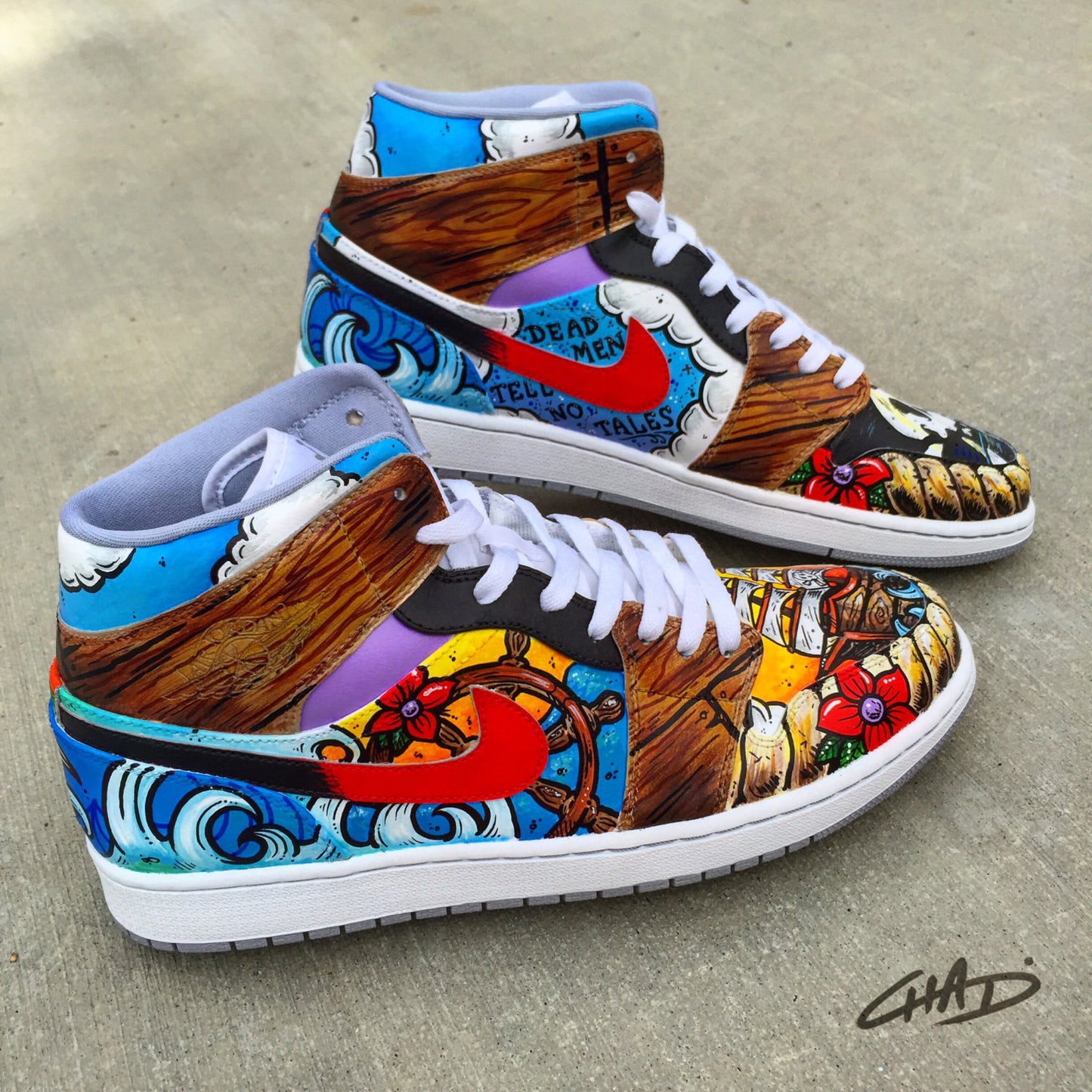 A Pirates Life Custom Hand painted Jordan Shoes