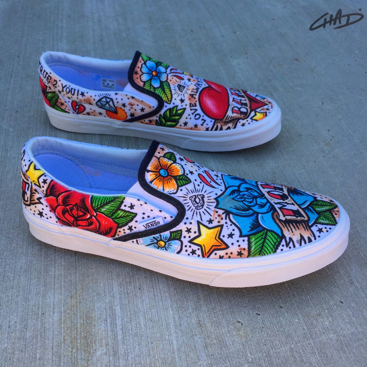 Mom - Tattoo Custom hand painted Vans shoes