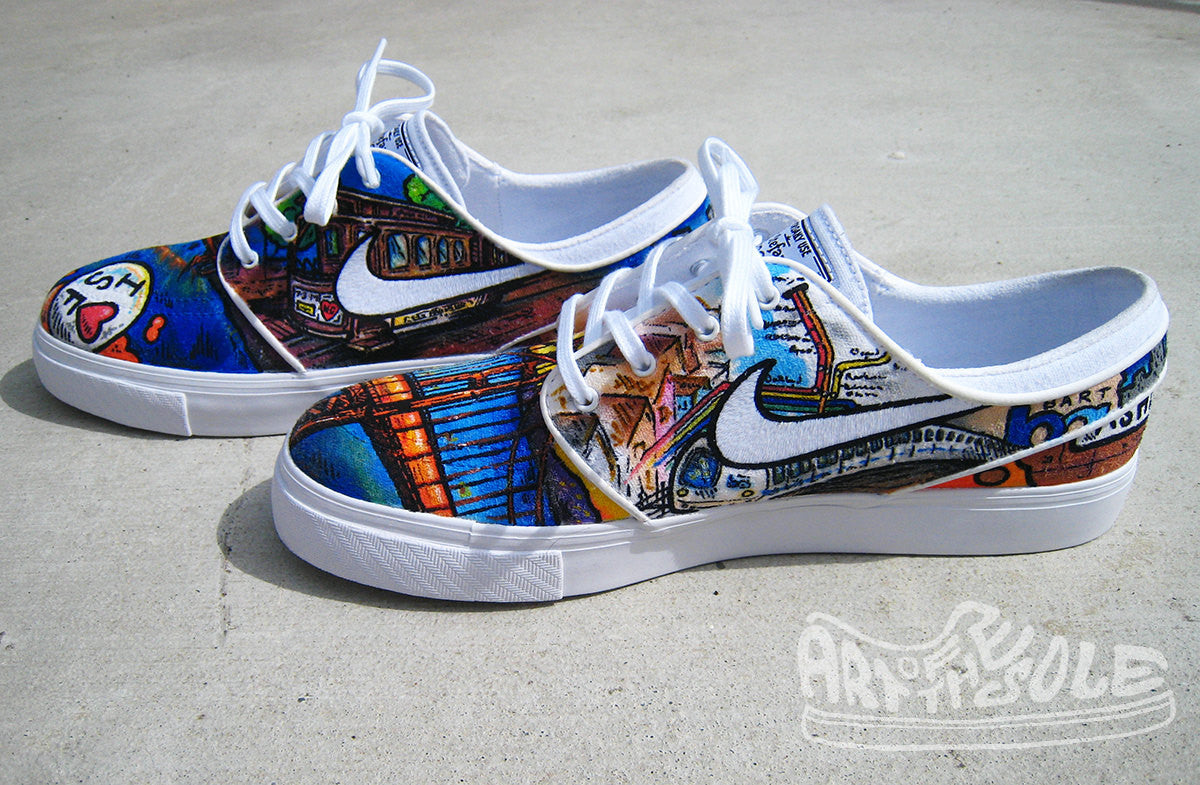 I LOVE SF - Custom Hand Painted Nike Janoski Shoes