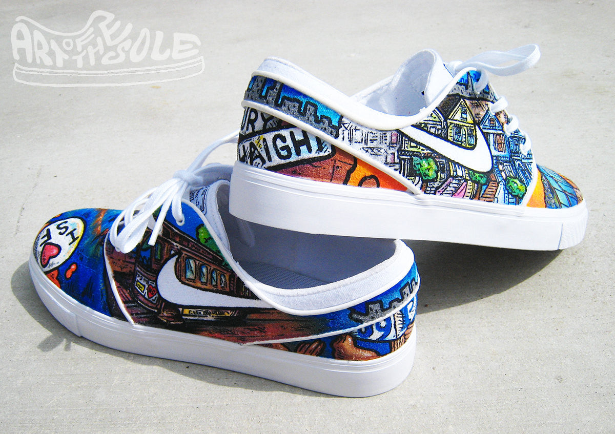 I LOVE SF - Custom Hand Painted Nike Janoski Shoes