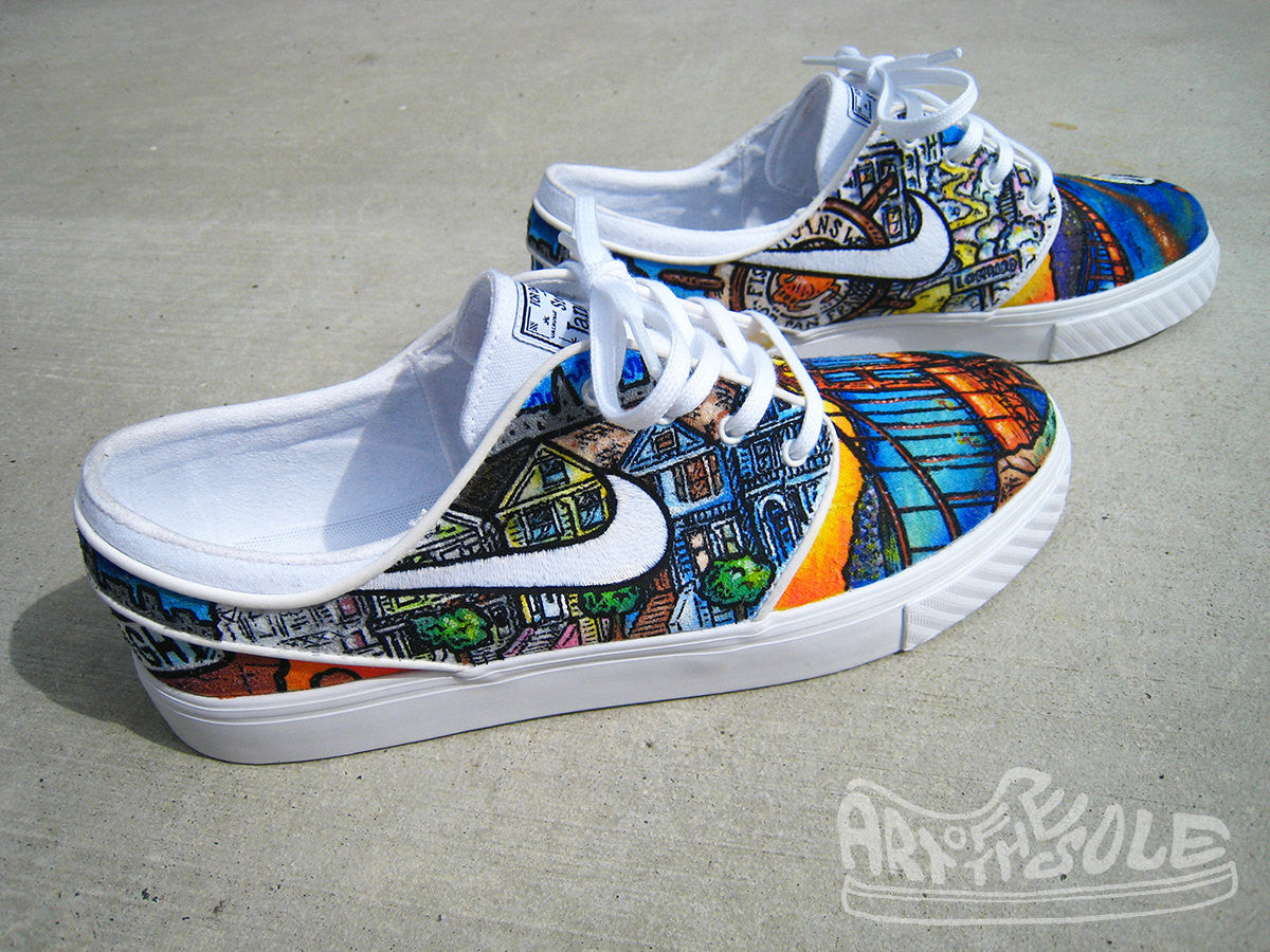 I LOVE SF - Custom Hand Painted Nike Janoski Shoes