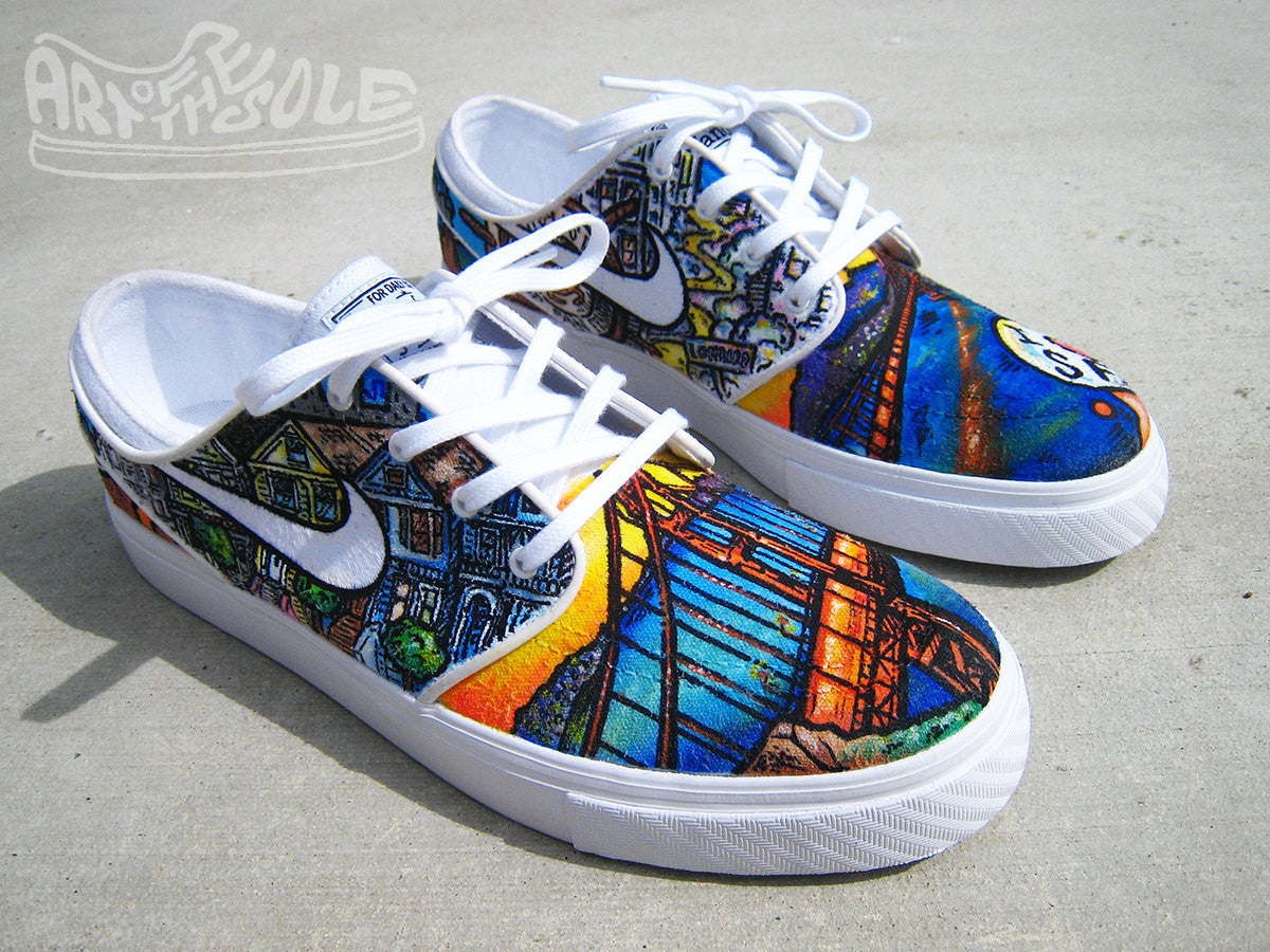 I LOVE SF Custom Hand Painted Nike Janoski Shoes – chadcantcolor