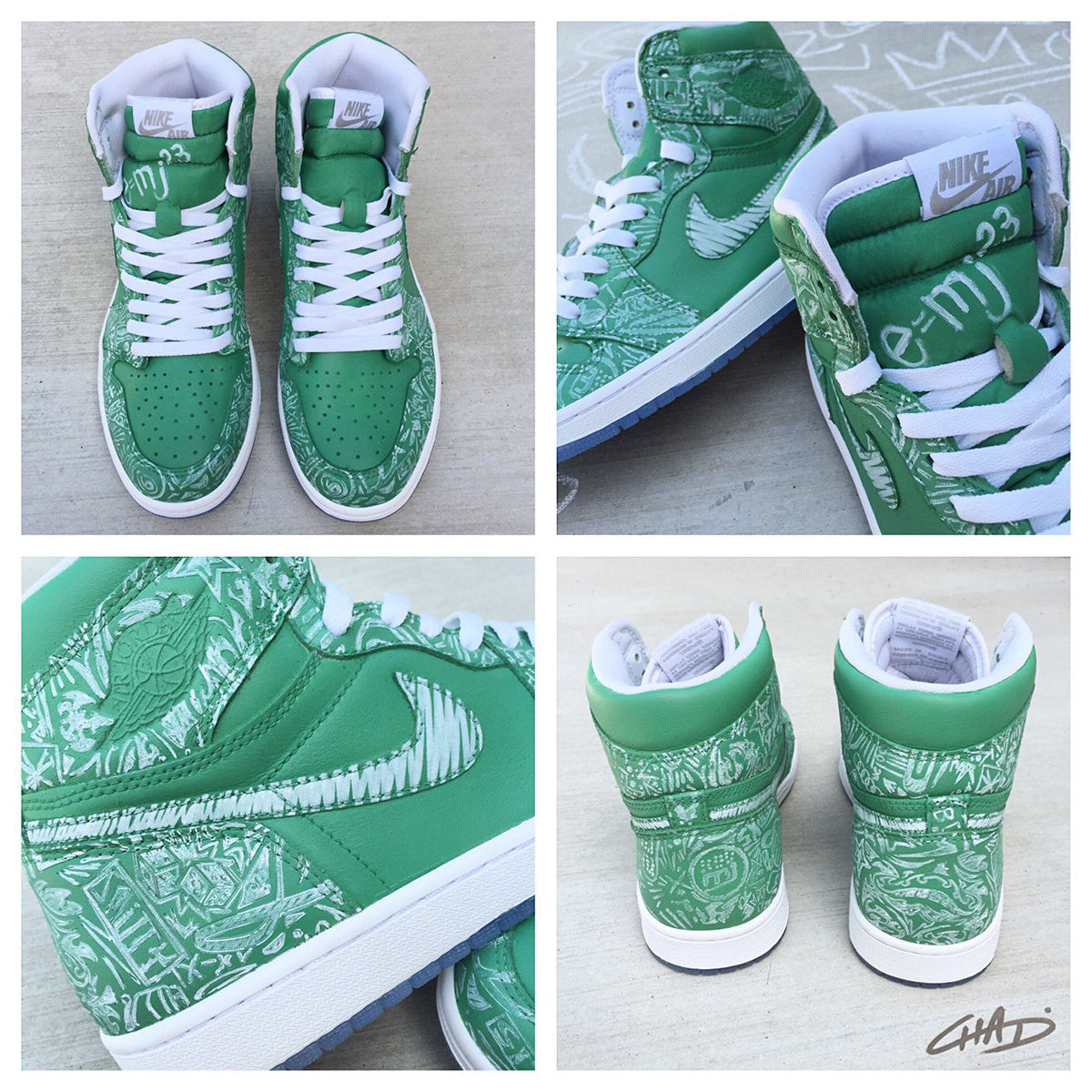School Daze Chalkboards - Custom Painted Nike Jordan Laser 1's