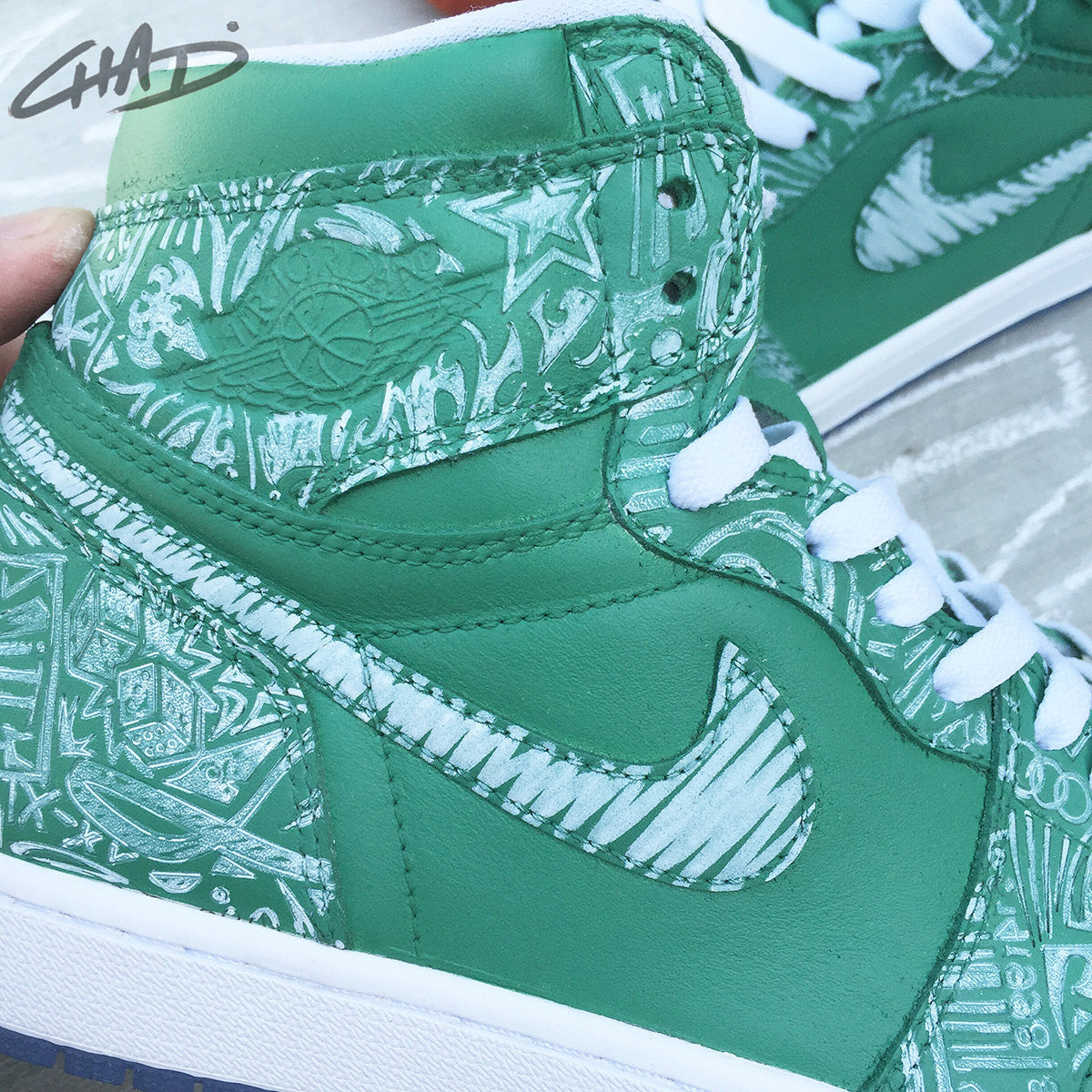 School Daze Chalkboards - Custom Painted Nike Jordan Laser 1's
