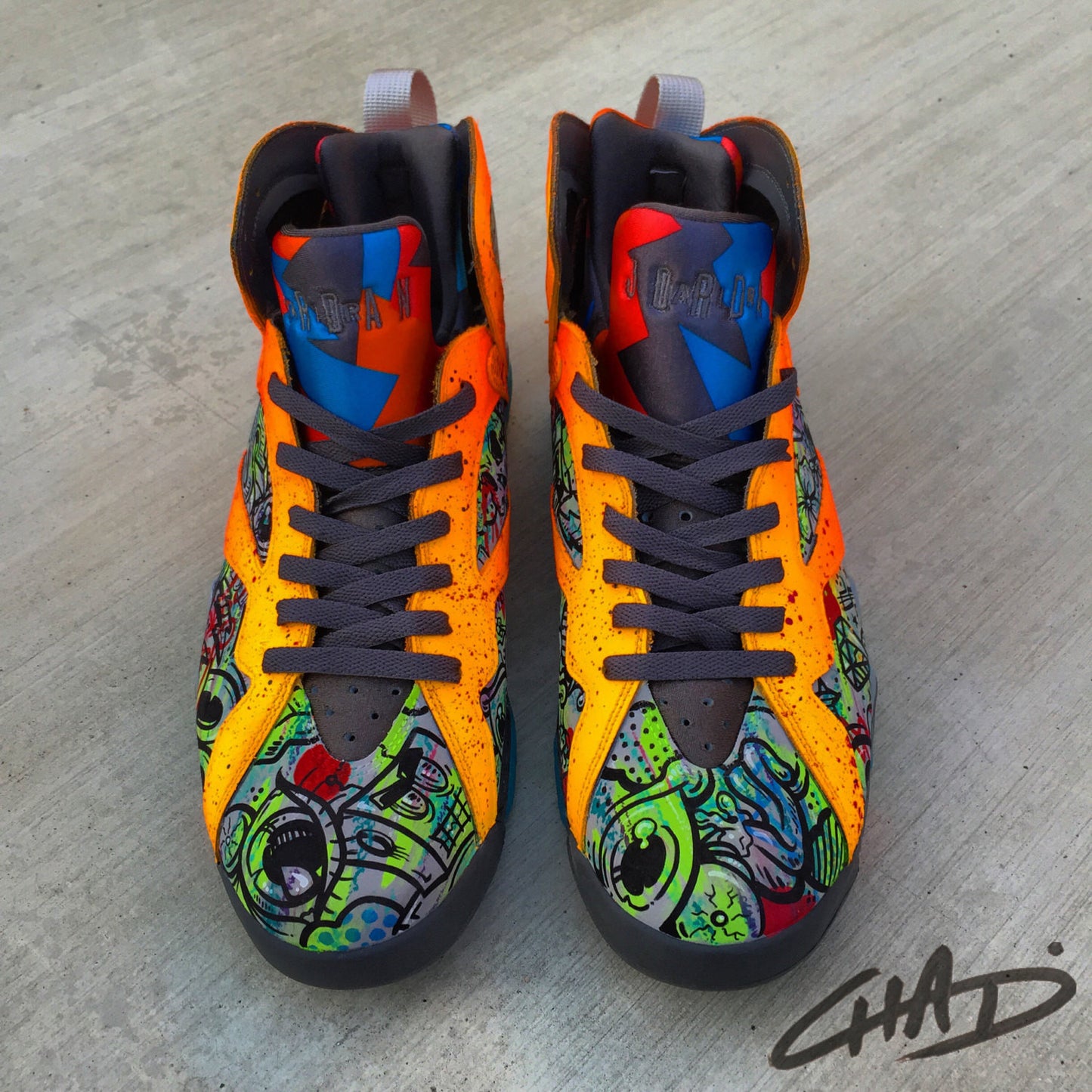 Battery Acid - Custom Painted NIKE JORDAN 7's