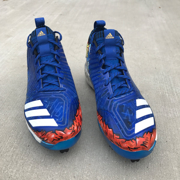 Justin Turner Dodgers 10K Gold Custom Cleats - Adidas Baseball shoes