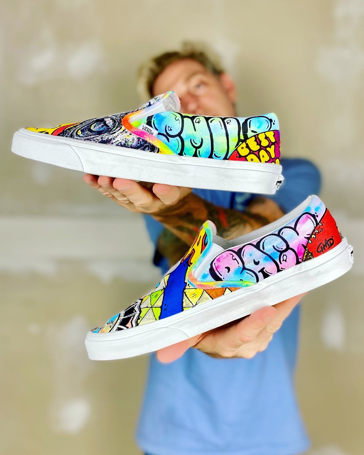 Smile Back - Mac Miller Mash Up Vans Slip On