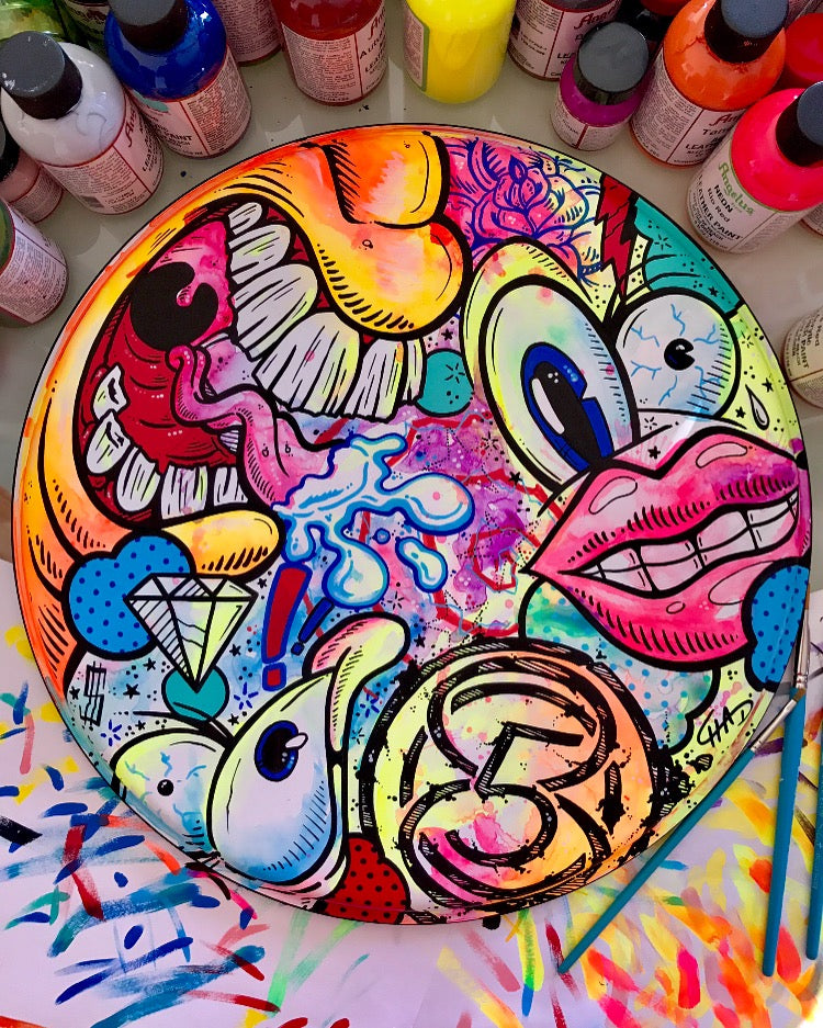 Phil Collins & Nic Collins Drumhead Paintings