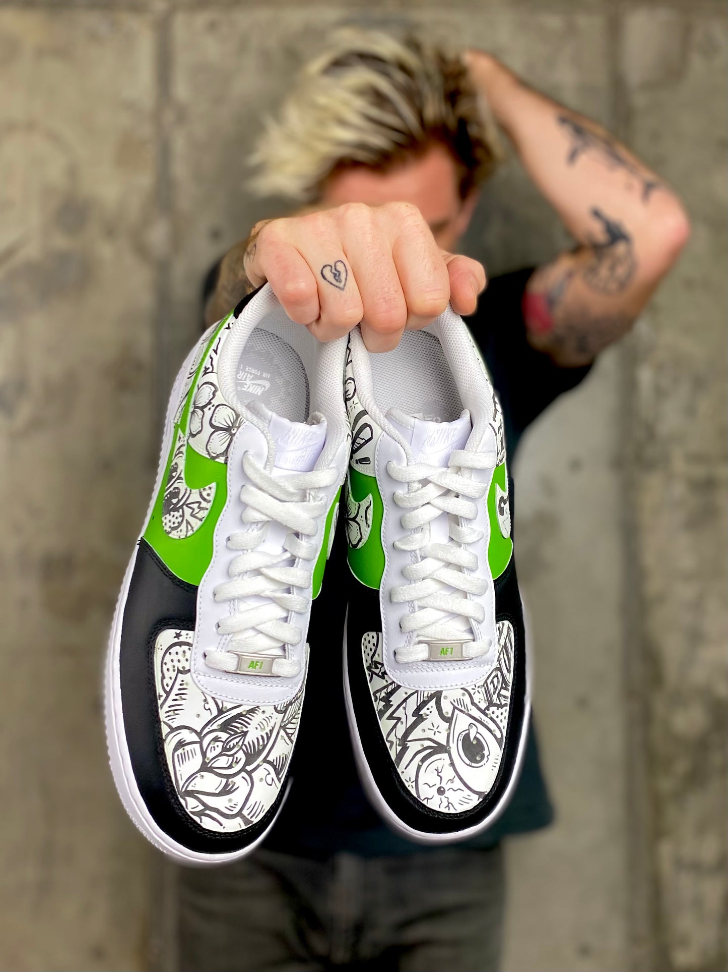 Glow Worms Glow in the Dark Nike AF1 shoes