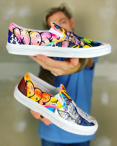 Smile Back - Mac Miller Mash Up Vans Slip On – chadcantcolor