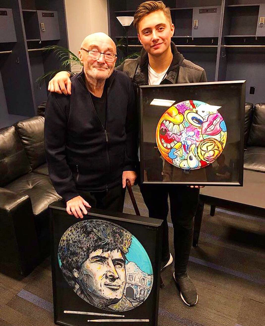 Phil Collins & Nic Collins Drumhead Paintings