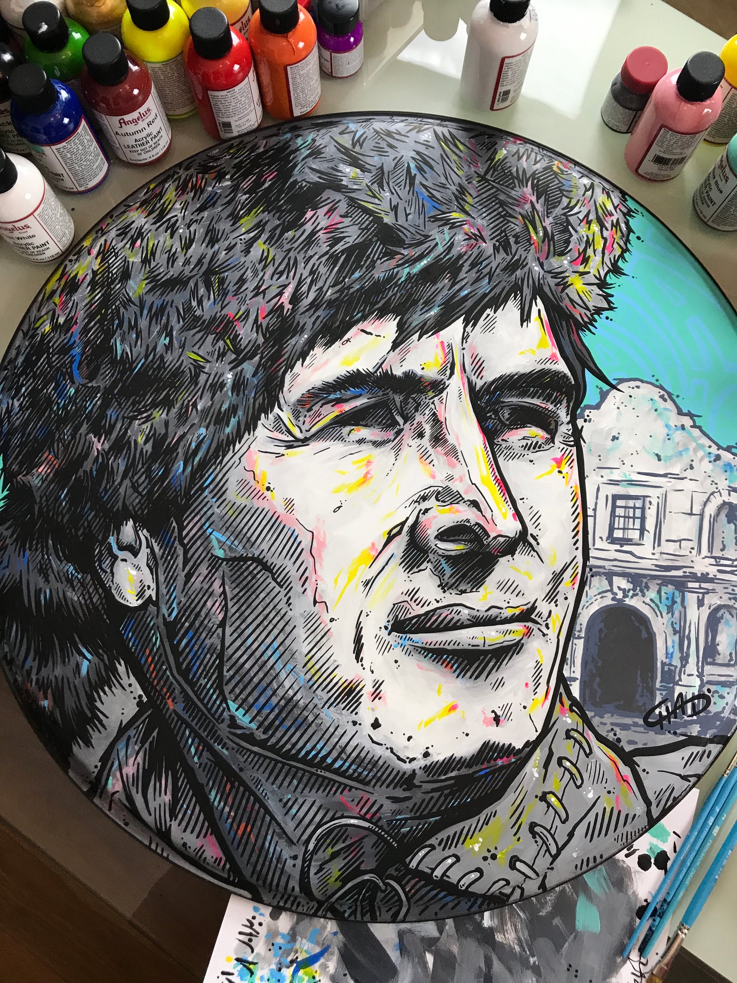 Phil Collins & Nic Collins Drumhead Paintings