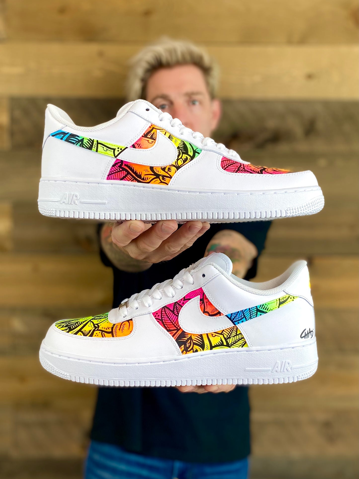 Acid Rose - Nike AF1 shoes