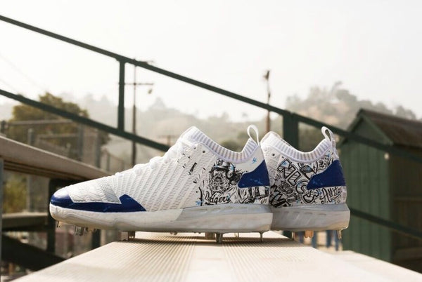 Justin Turner Dodgers 10K Gold Custom Cleats - Adidas Baseball shoes