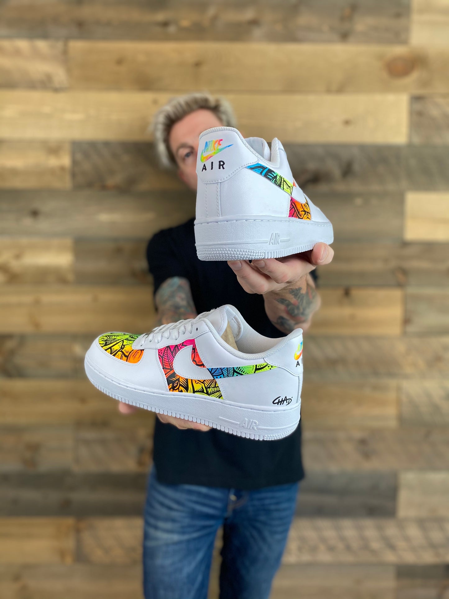 Acid Rose - Nike AF1 shoes