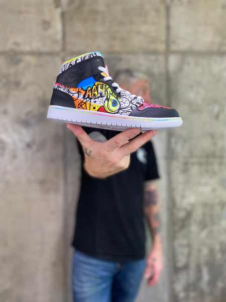 Wavy - Custom Hand Painted Jordan Retro 1 Shoes – chadcantcolor