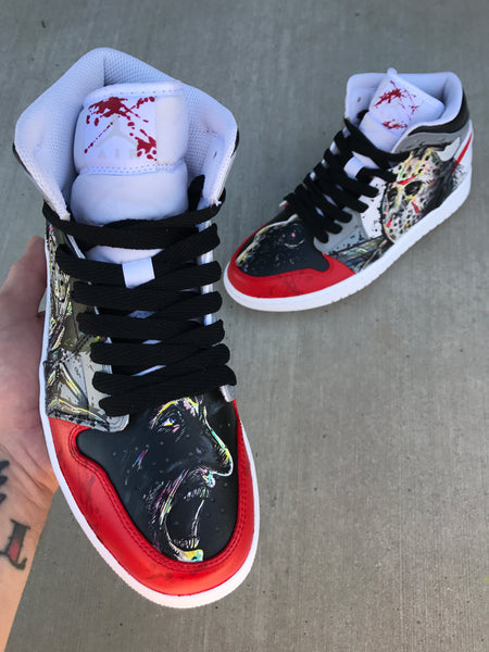 Freddy V/S Jason - Nike Jordan retro shoes | chadcantcolor