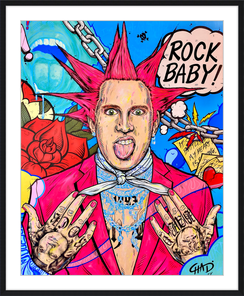 Rock Baby! Print - Matted and Framed