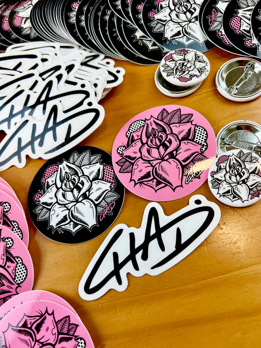 Rose Sticker & Button pack