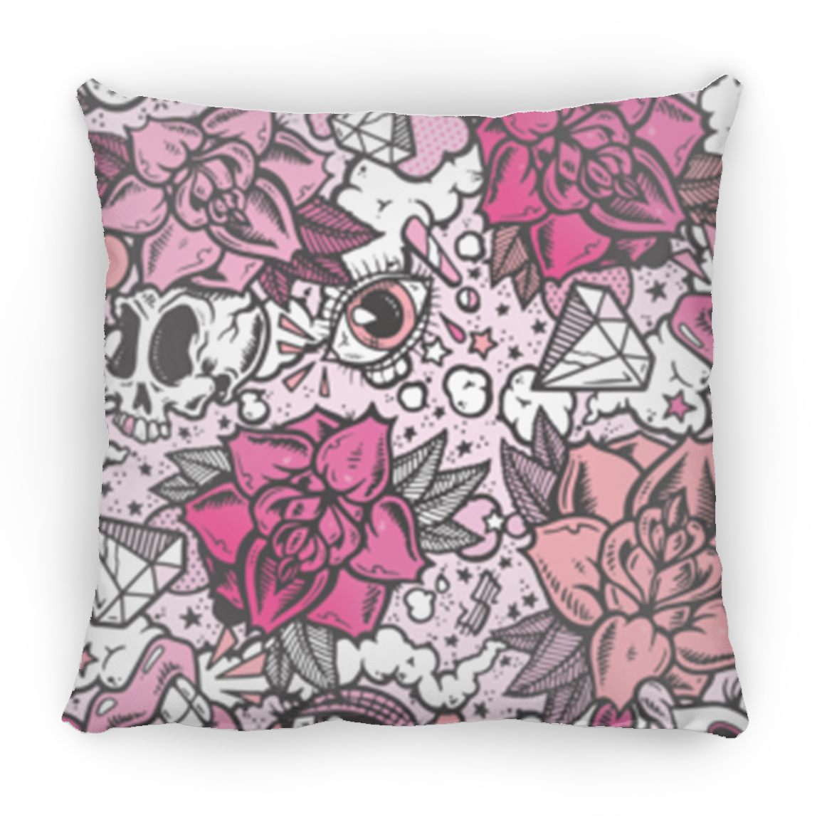 Bubblegum - Square Decorative Throw Pillow 16"