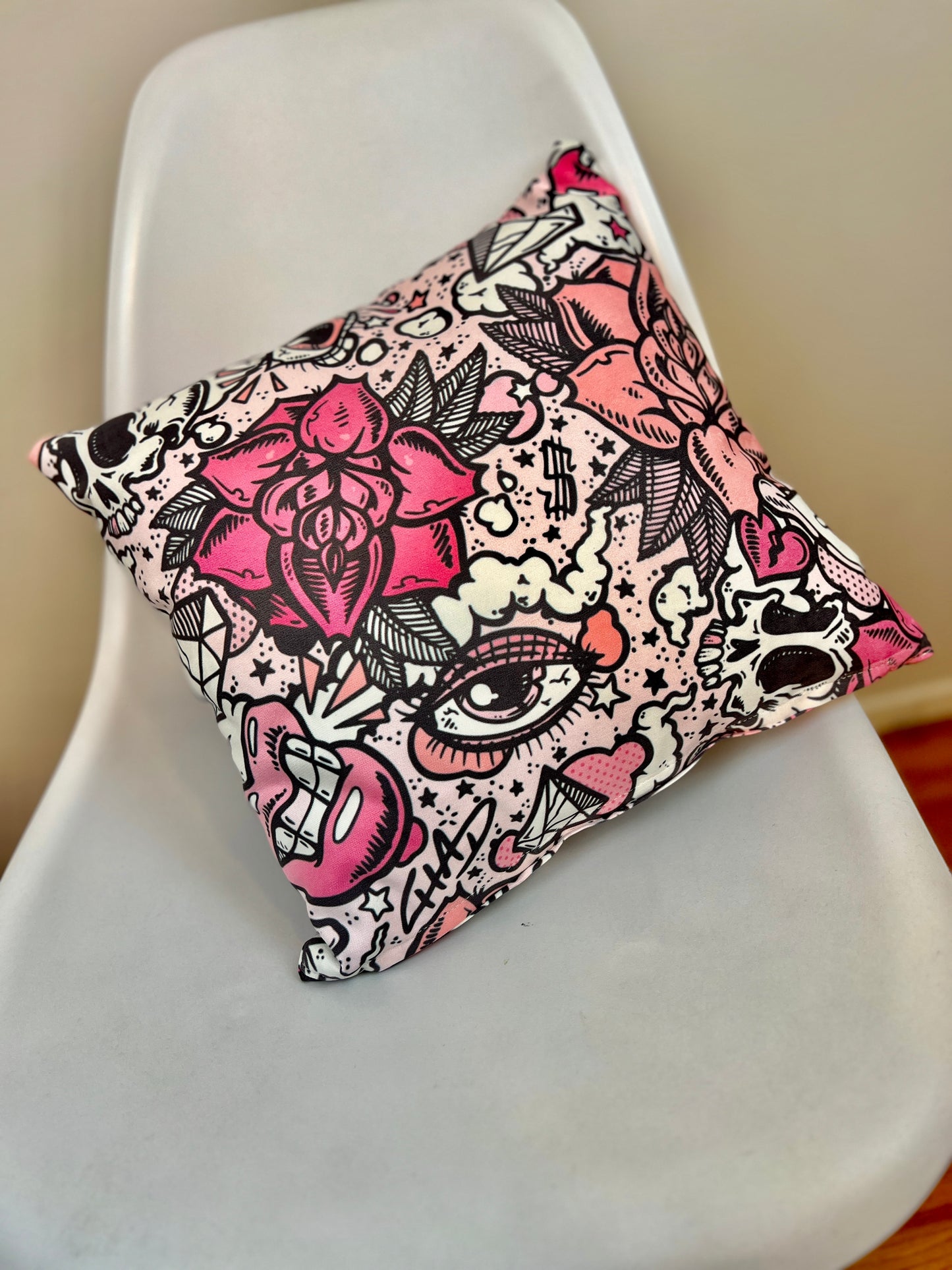 Bubblegum - Square Decorative Throw Pillow 16"