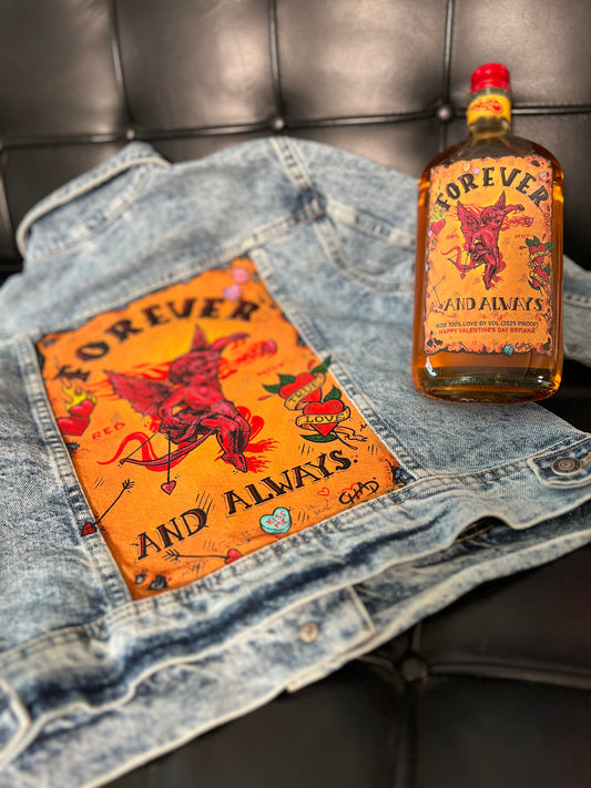 "Forever" Free People -  Custom Hand Painted Denim Jacket