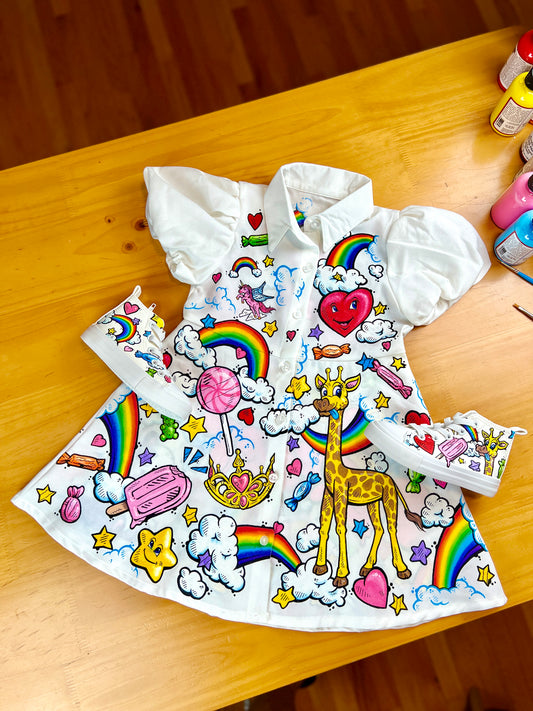 Custom Hand Painted Dress "Candy"
