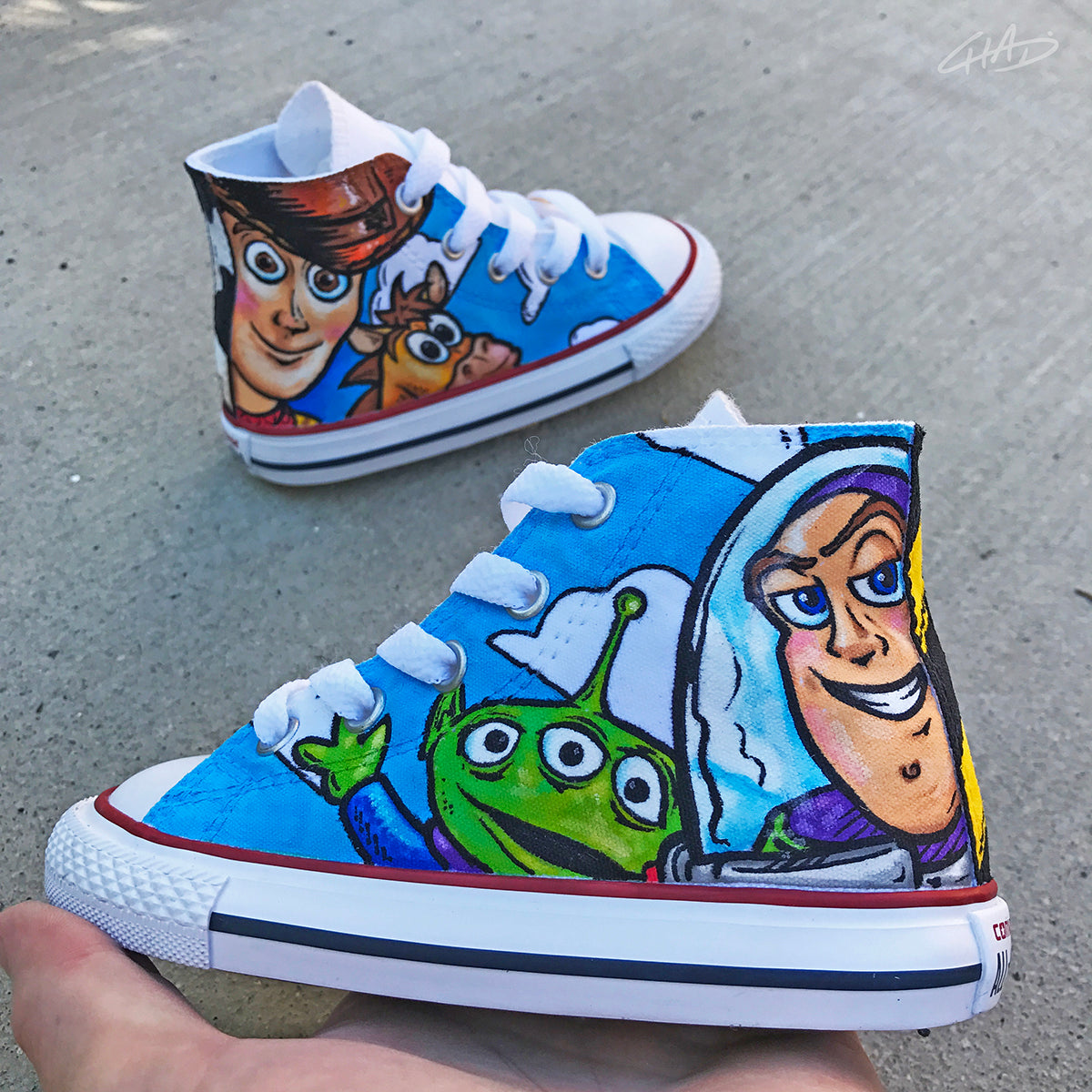 Custom Hand Painted Toddler Toy Story Converse Chucks