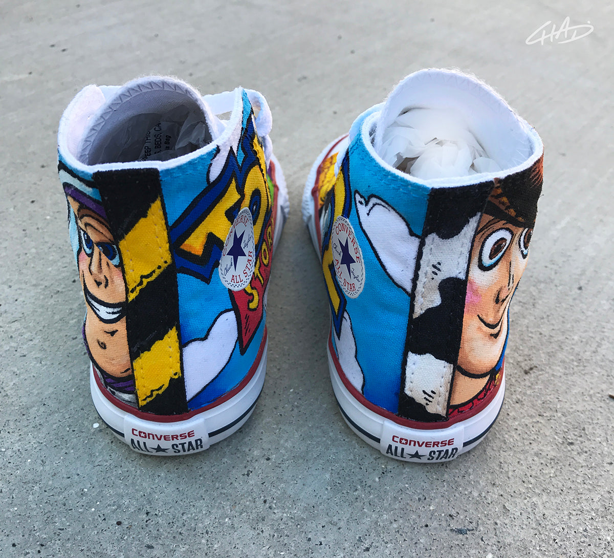 Custom Hand Painted Toddler Toy Story Converse Chucks
