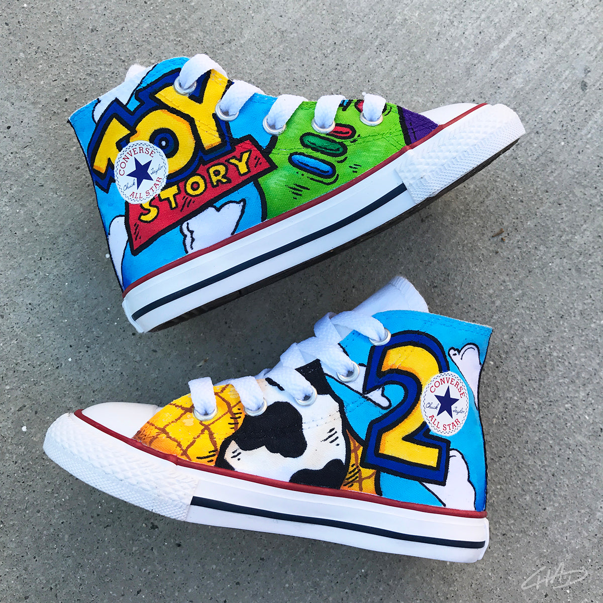 Custom Hand Painted Toddler Toy Story Converse Chucks