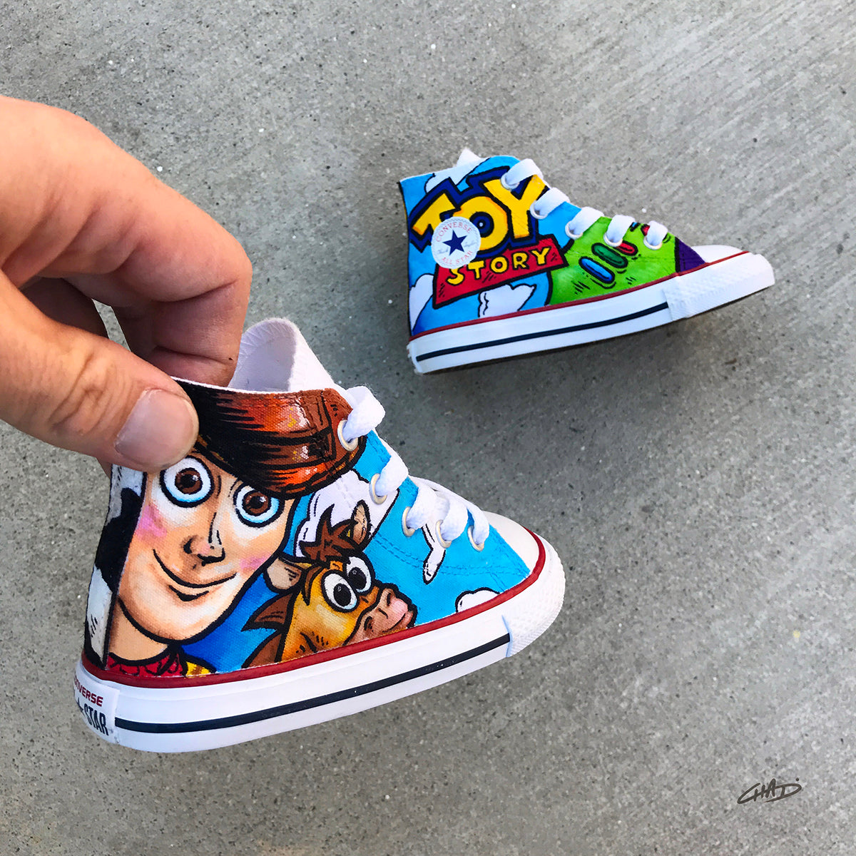 Custom Hand Painted Toddler Toy Story Converse Chucks