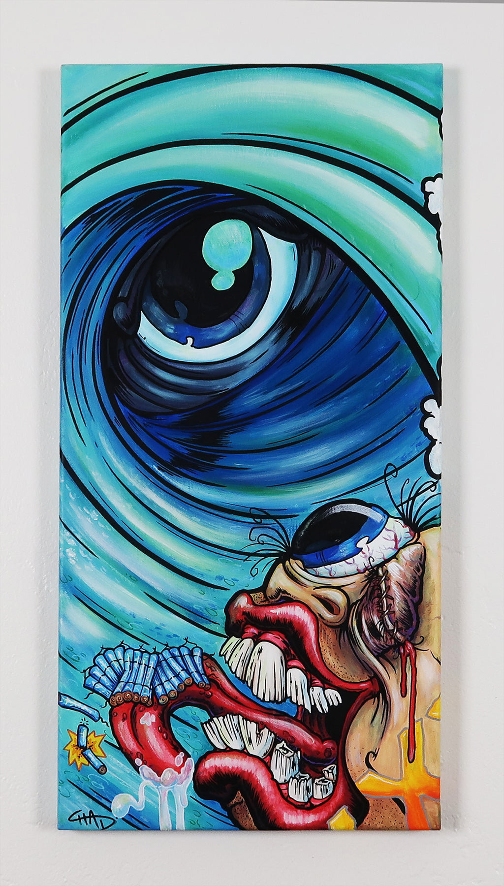 Eye of the Tube 12"x24" Canvas Painting
