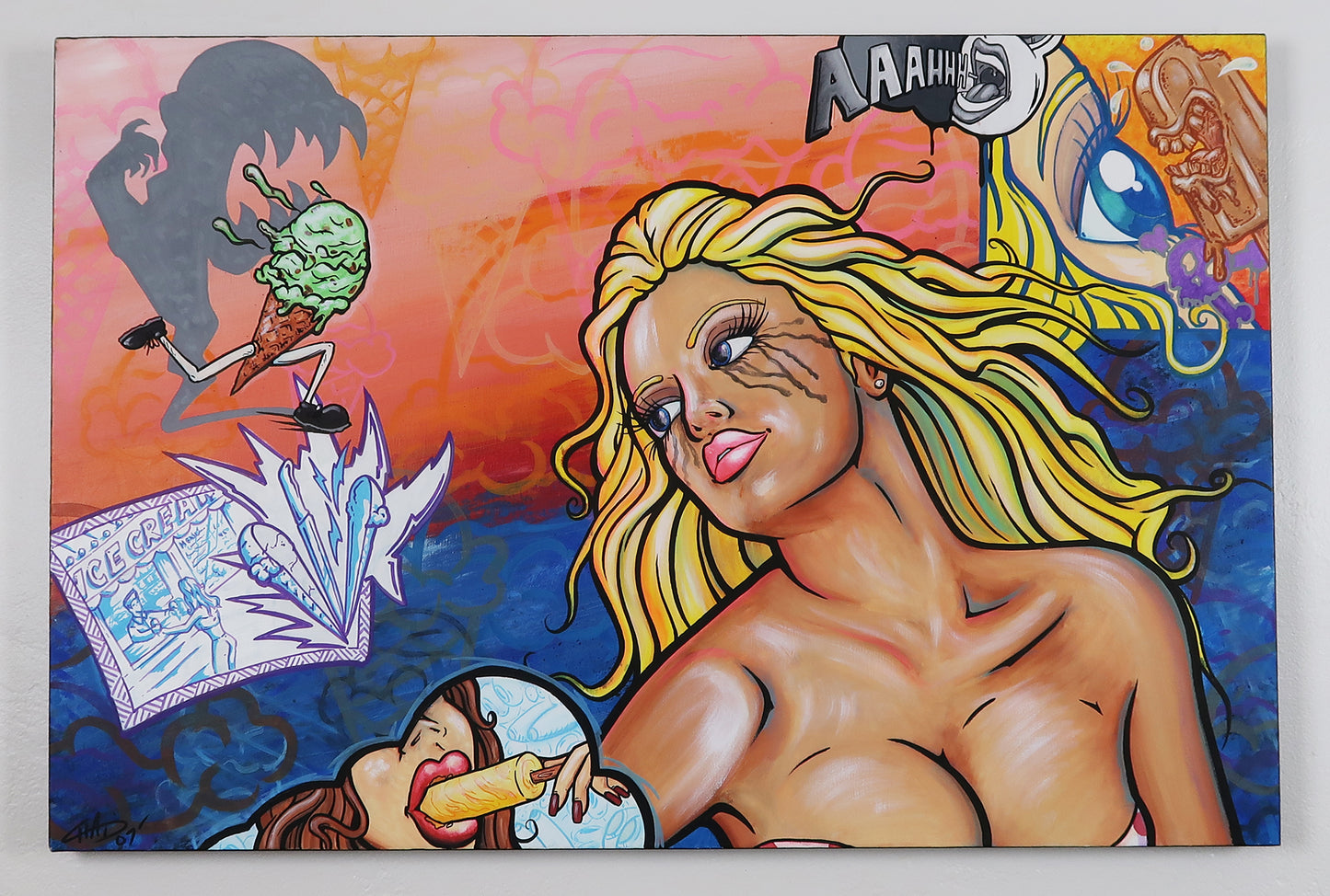 Scream for Ice Cream - 36"x24" Canvas Painting