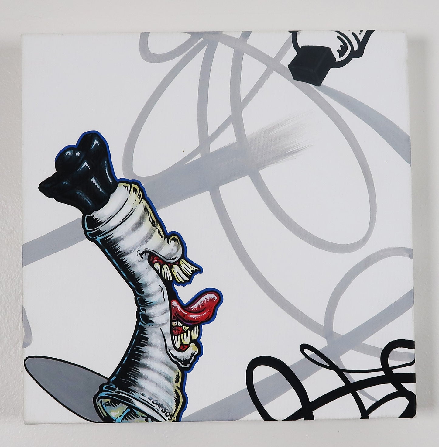 Sir Marks Alot - 12"x12" Canvas Painting