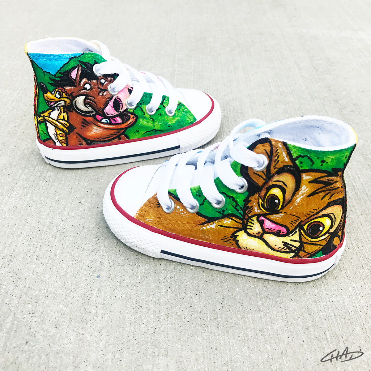 Lion King Custom Hand Painted Toddler Converse Chucks – chadcantcolor