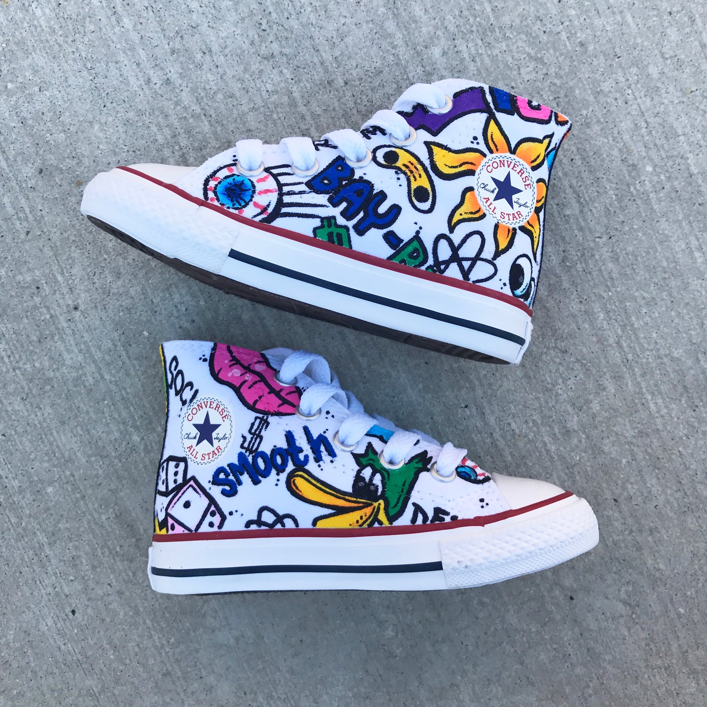 Fresh Prince Custom Hand Painted Toddler Converse Chucks