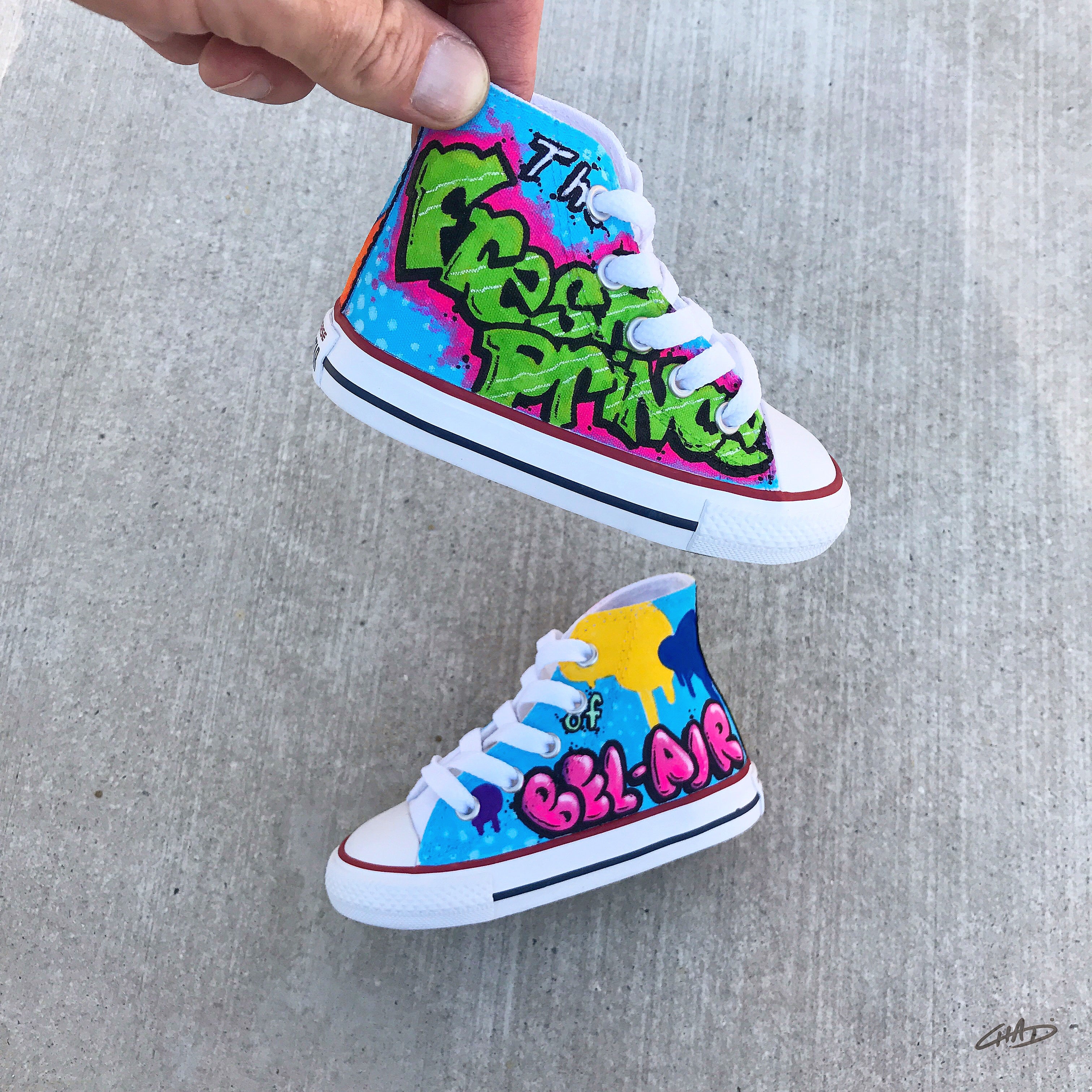 Fresh Prince Custom Hand Painted Toddler Converse Chucks