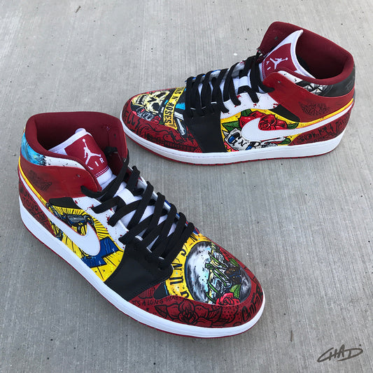 Gods of Rock GNR Custom Hand Painted Jordan Retro 1 Shoes