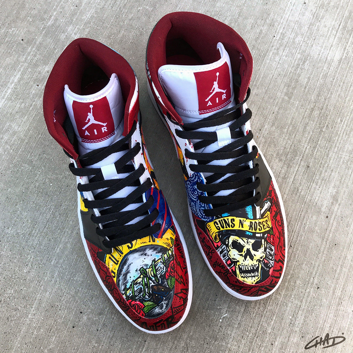 Gods of Rock GNR Custom Hand Painted Jordan Retro 1 Shoes