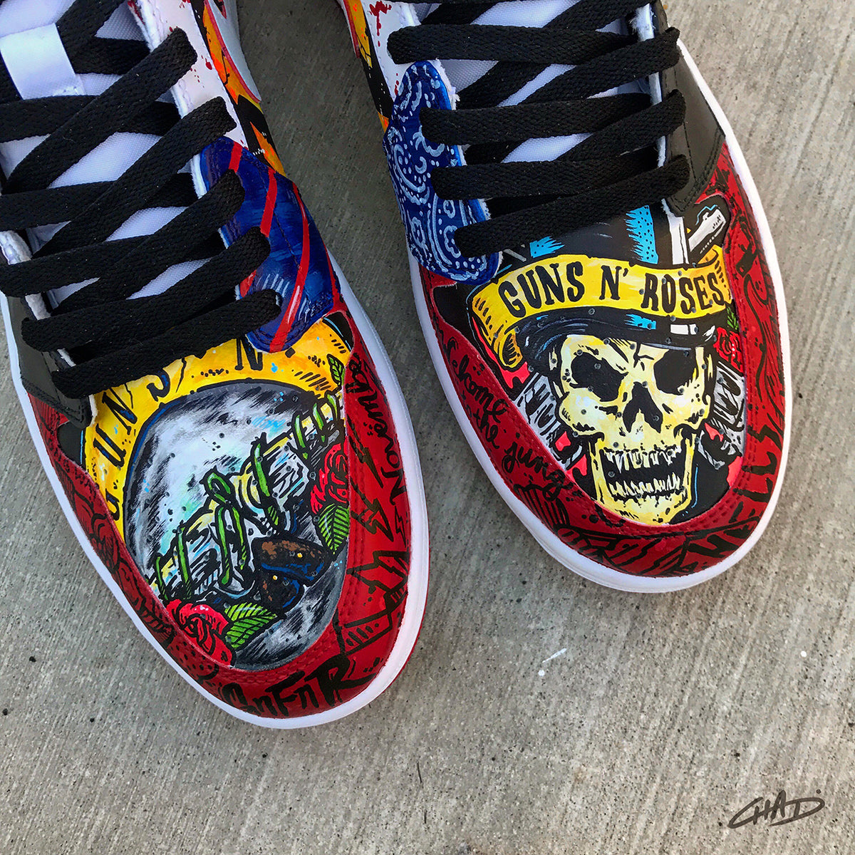 Gods of Rock GNR Custom Hand Painted Jordan Retro 1 Shoes