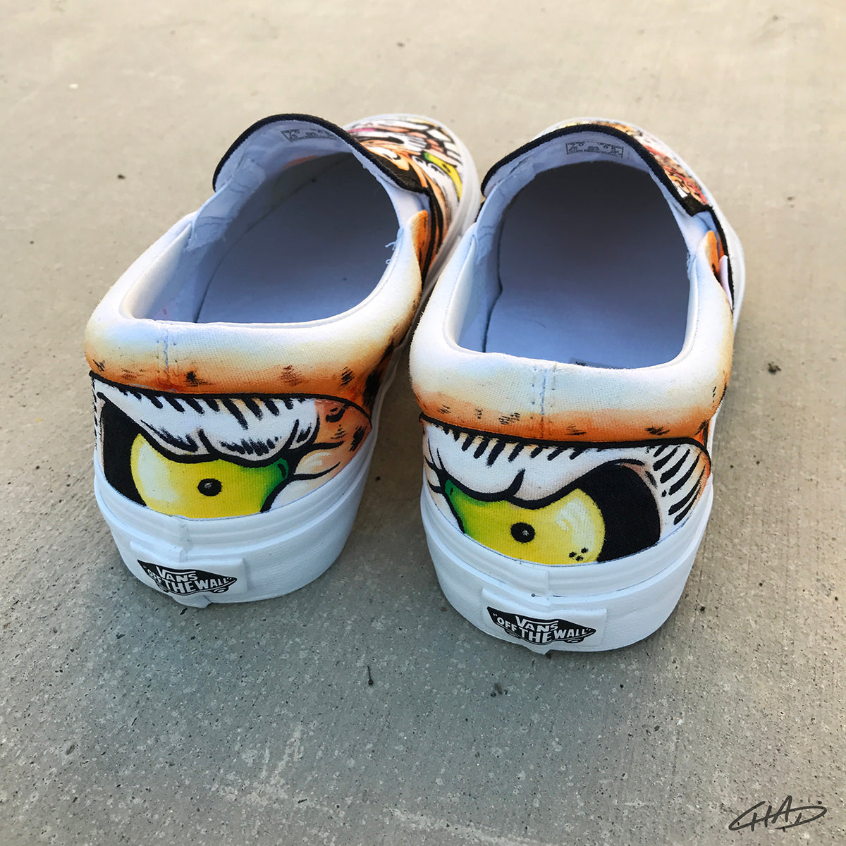 Classic TigerTattoo themed Custom hand painted Vans Authentics Shoes