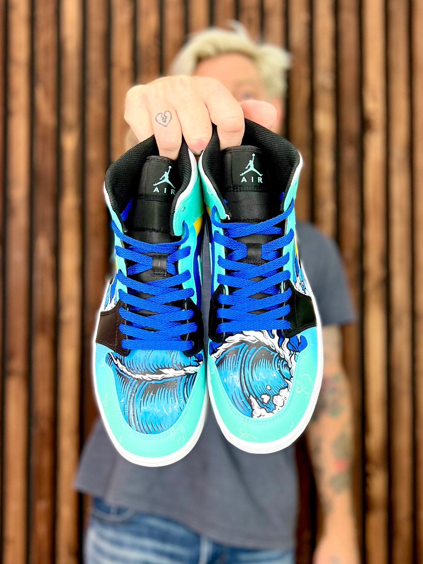 Wavy - Custom Hand Painted Jordan Retro 1 Shoes