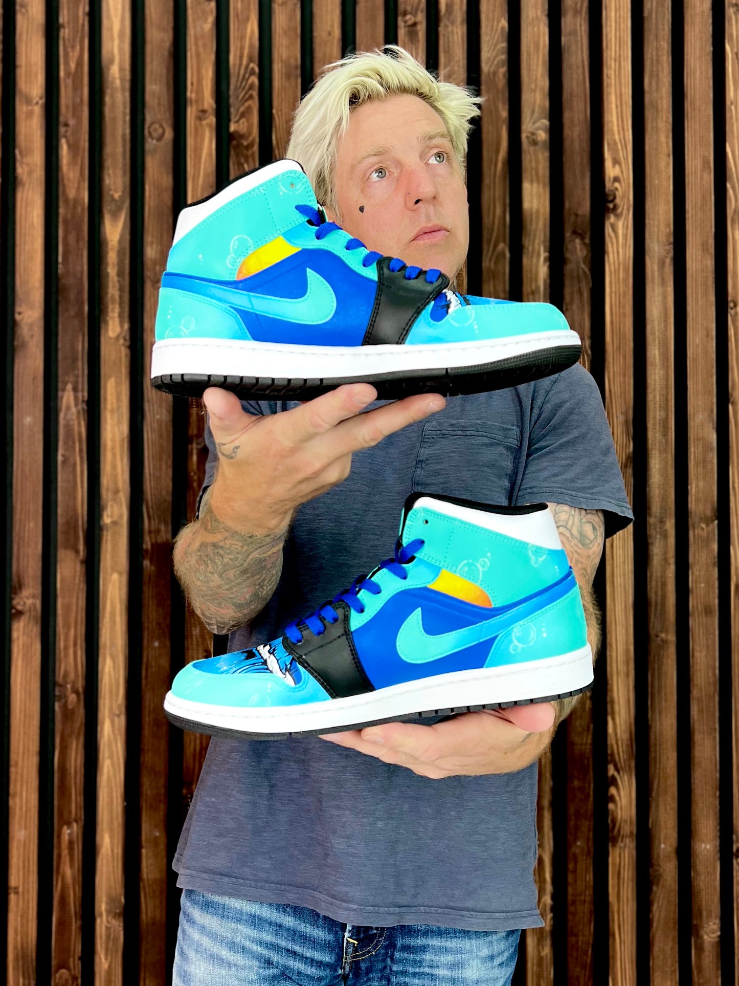 Wavy - Custom Hand Painted Jordan Retro 1 Shoes