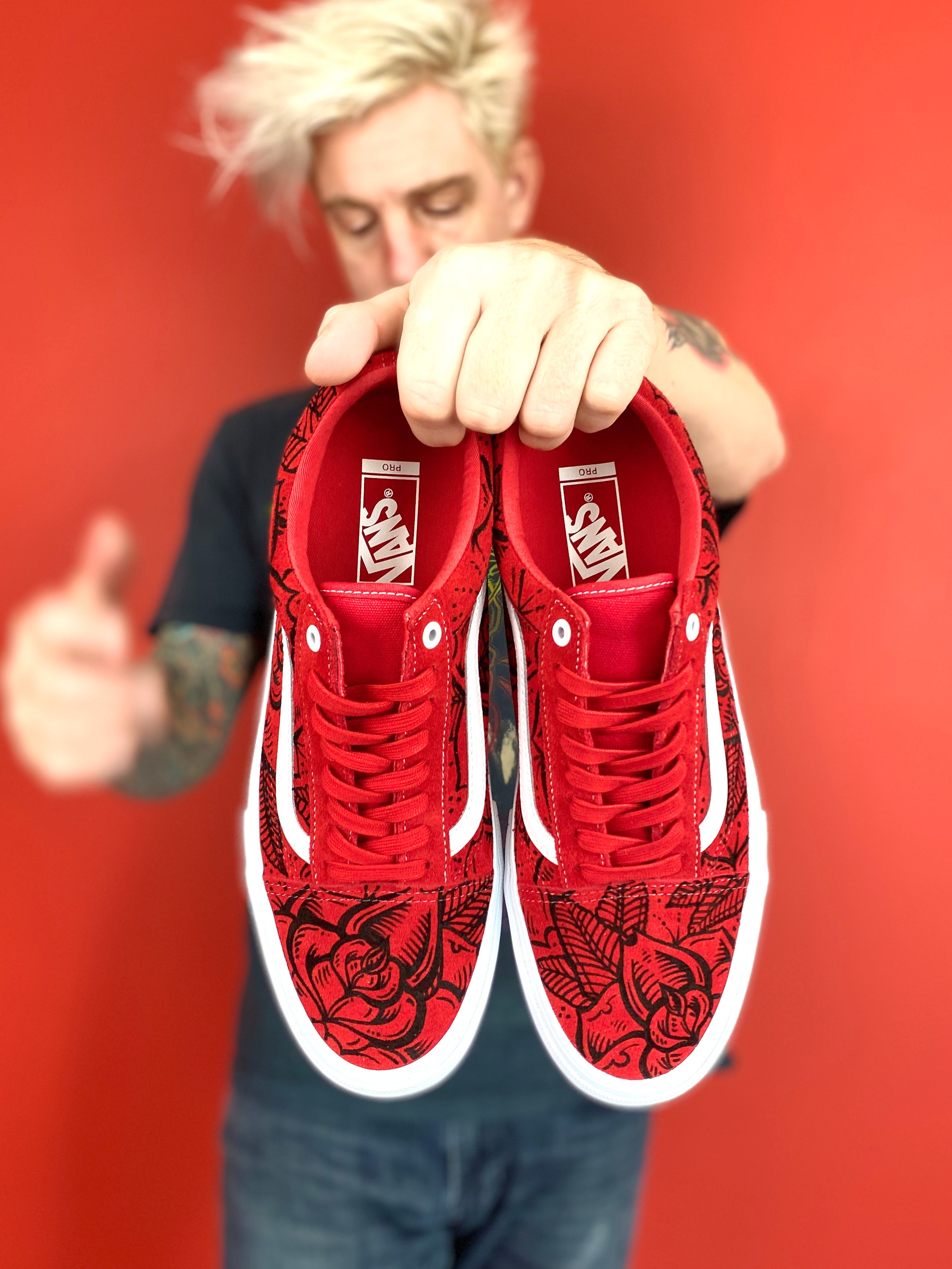 The Rose - Custom hand painted Vans SKOOL shoes – chadcantcolor