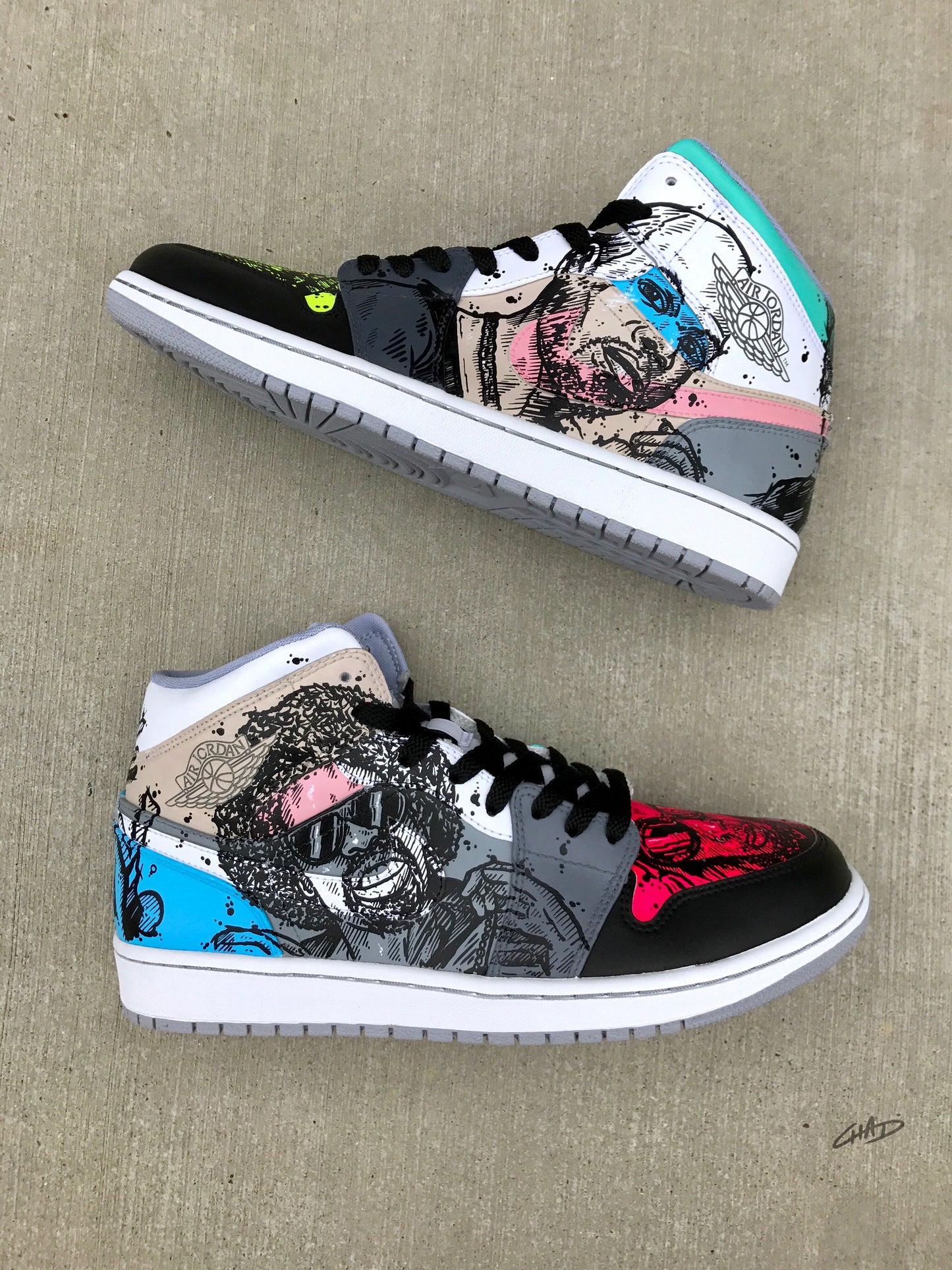 Legends of the Bay Custom Hand Painted Jordan Retro 1 Shoes